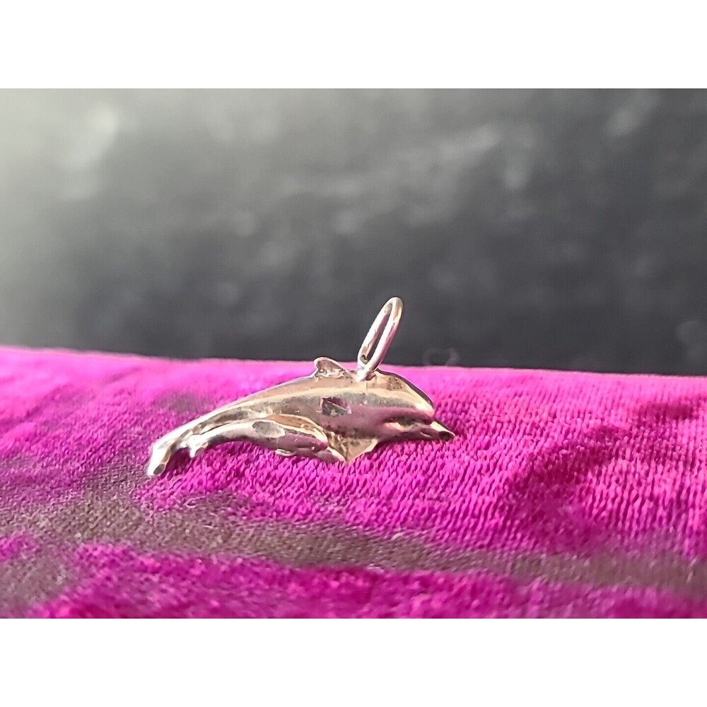 925 Sterling Silver Dolphin Pendant Vintage